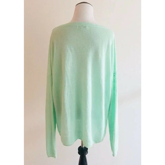 Madewell | Studio Linen Sweater Womens L Blue Pullover Long Sleeves Crewneck - Picture 6 of 10